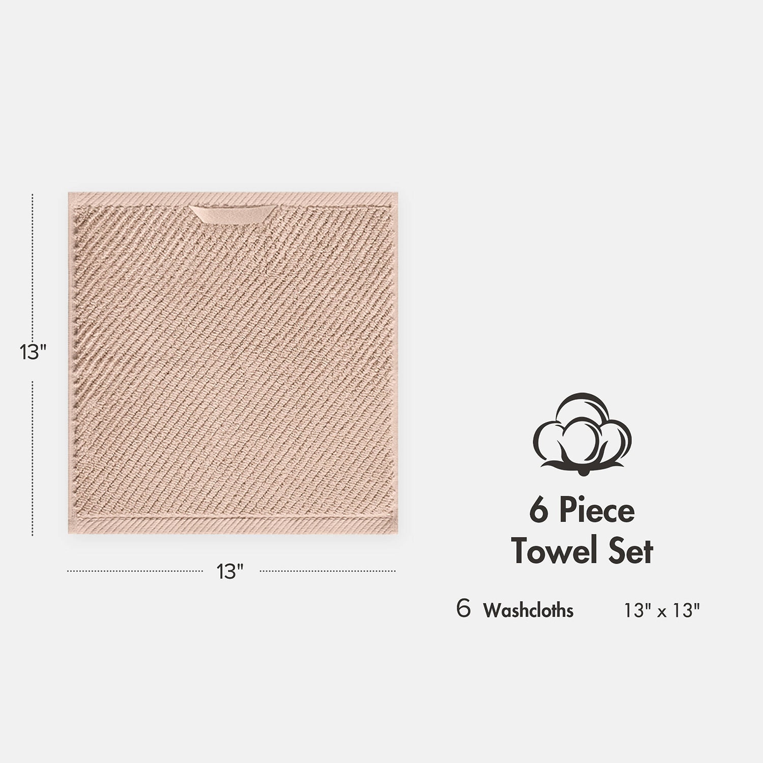 Madison Park Diagonal Ribbed 500gsm Cotton Zero Twist -pc. Quick Dry Bath Towel Set