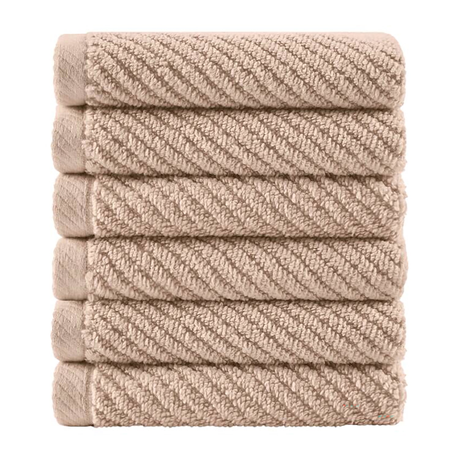Madison Park Diagonal Ribbed 500gsm Cotton Zero Twist -pc. Quick Dry Bath Towel Set