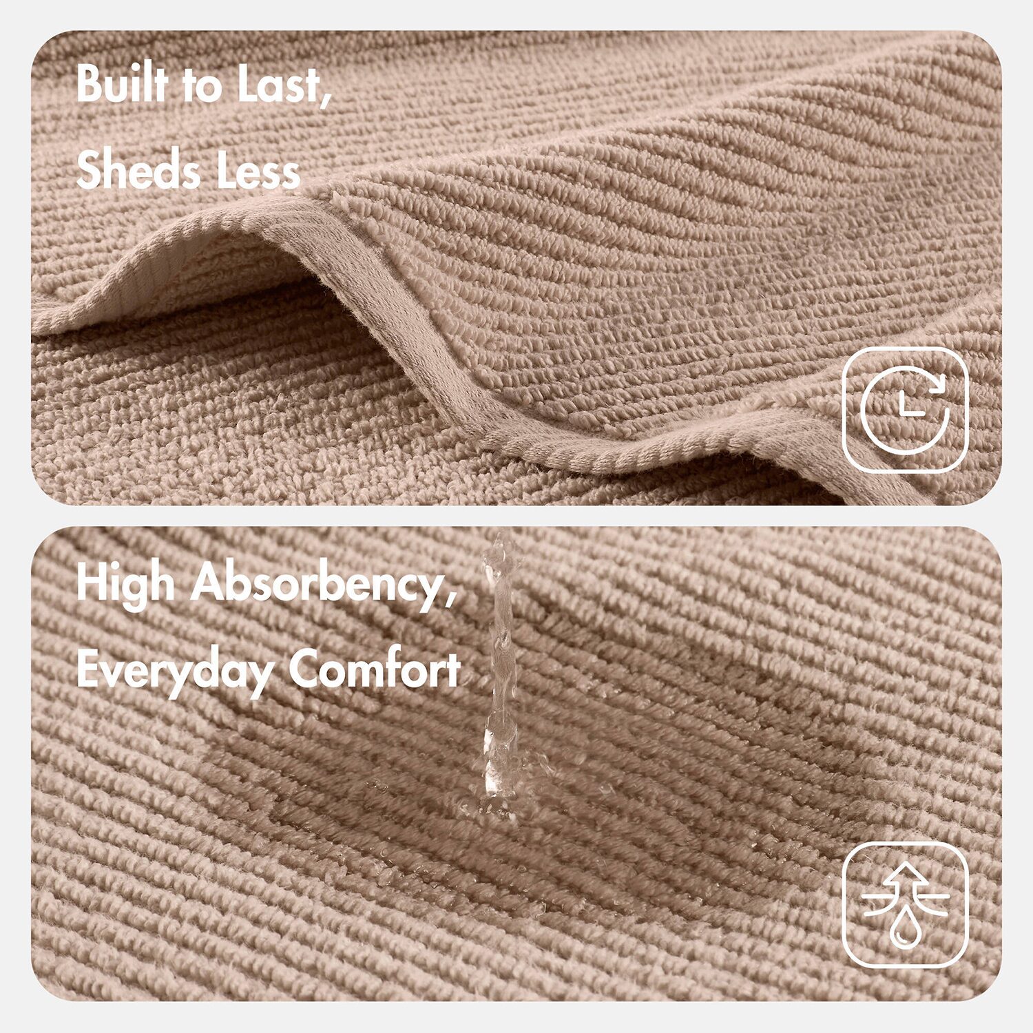 Madison Park Diagonal Ribbed 500gsm Cotton Zero Twist -pc. Quick Dry Bath Towel Set