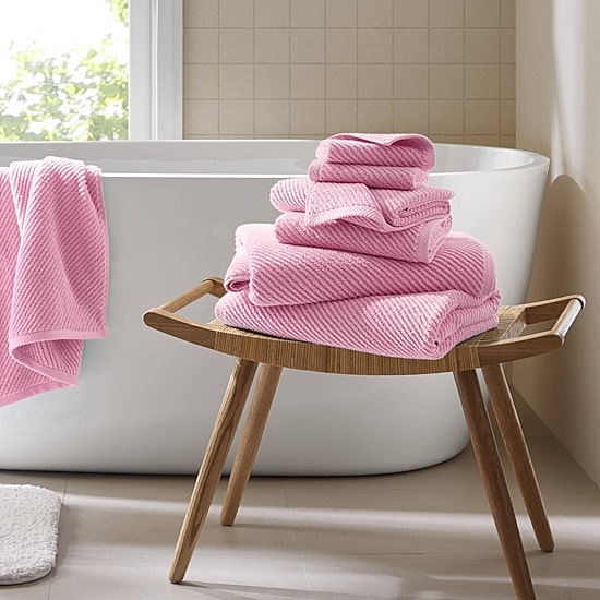 Madison Park Diagonal Ribbed 500gsm Cotton Zero Twist 6-pc. Quick Dry Bath Towel Set