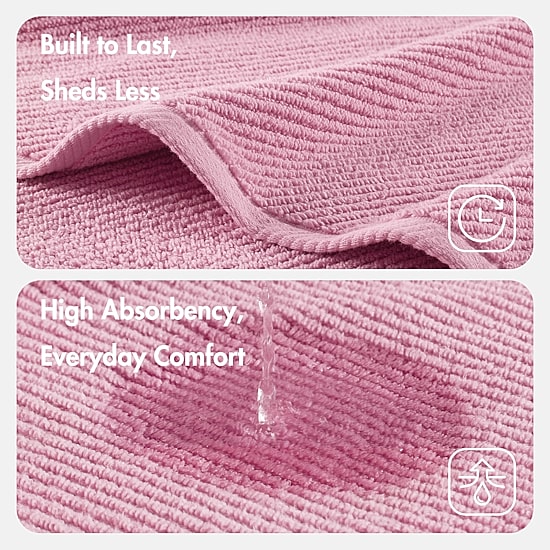 Madison Park Diagonal Ribbed 500gsm Cotton Zero Twist 6-pc. Quick Dry Bath Towel Set
