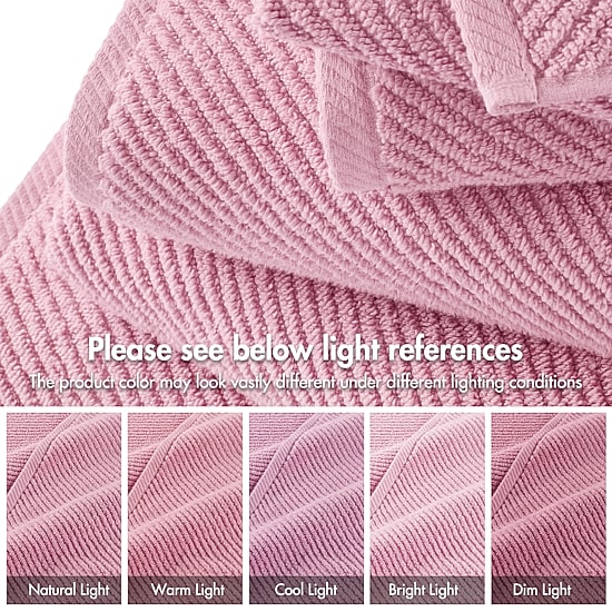 Madison Park Diagonal Ribbed 500gsm Cotton Zero Twist 6-pc. Quick Dry Bath Towel Set