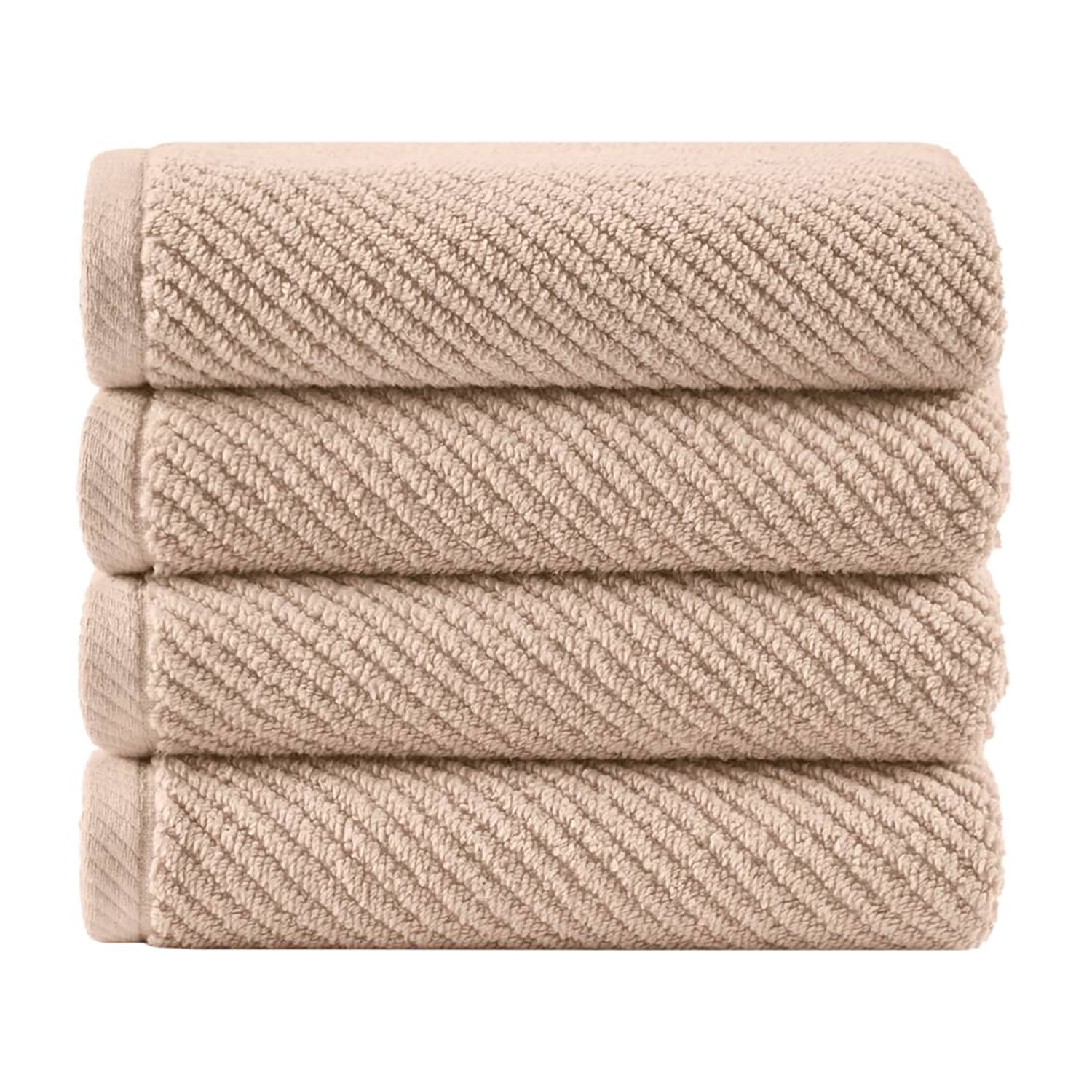 Madison Park Diagonal Ribbed 500gsm Cotton Zero Twist 4-pc. Quick Dry Bath Towel Set