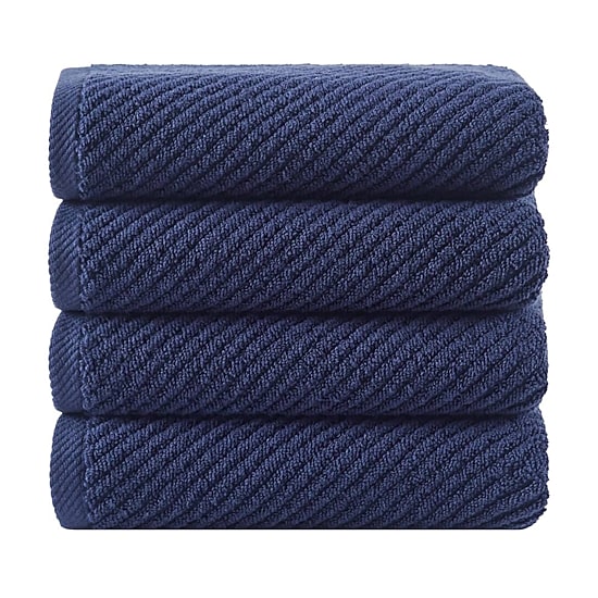 Madison Park Diagonal Ribbed 500gsm Cotton Zero Twist 4-pc. Quick Dry Bath Towel Set