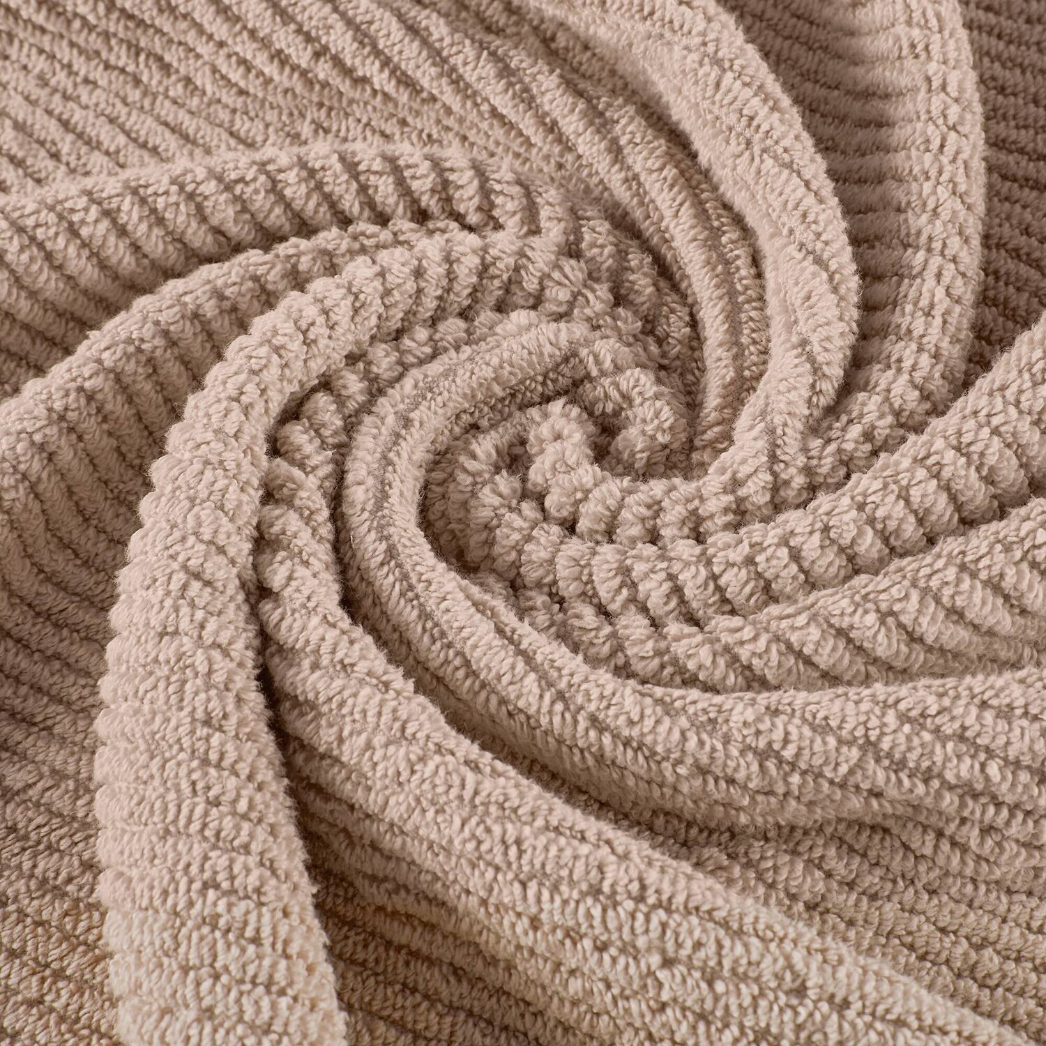 Madison Park Diagonal Ribbed 500gsm Cotton Zero Twist 4-pc. Quick Dry Bath Towel Set