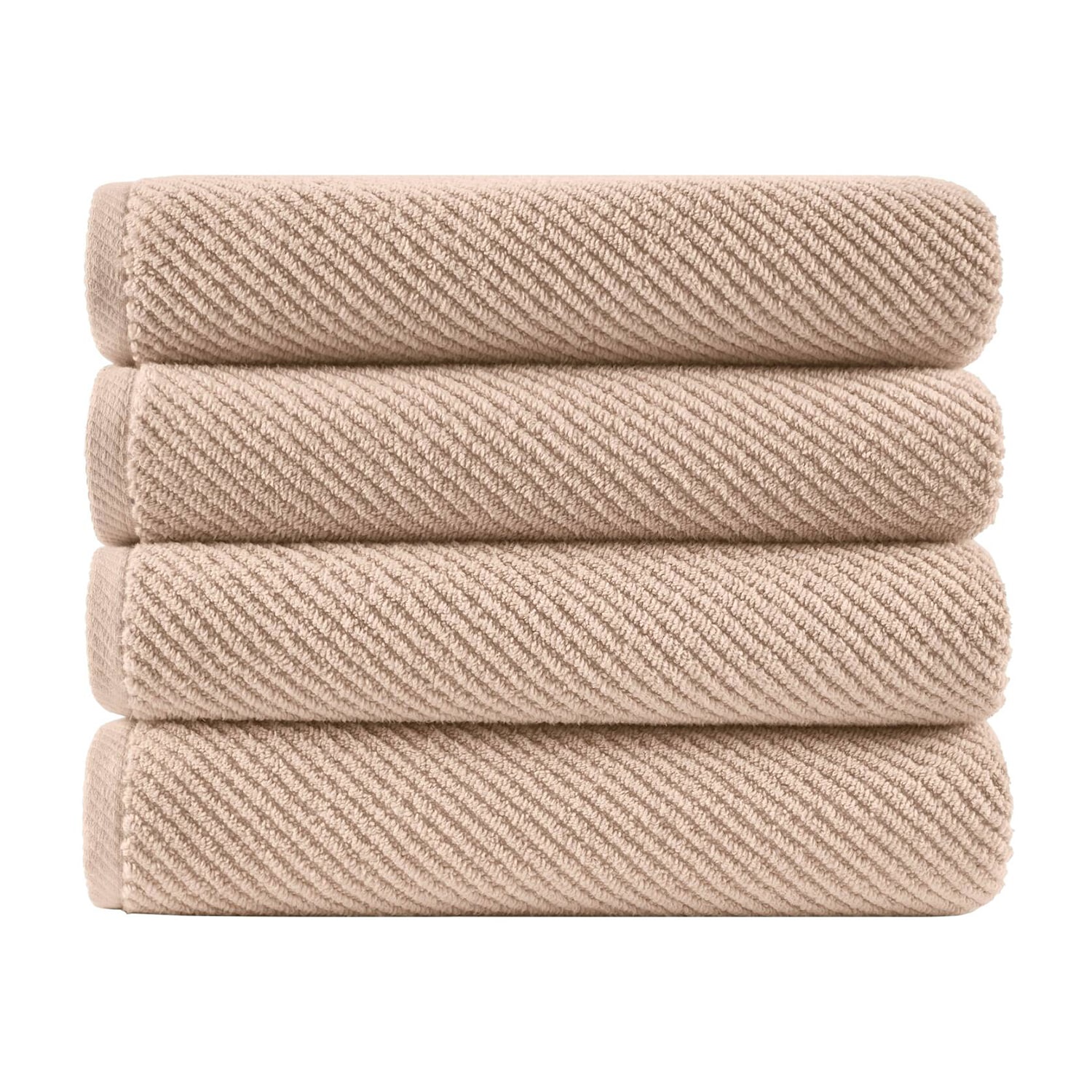 Madison Park Diagonal Ribbed 500gsm Cotton Zero Twist 4-pc. Bath Towel Set