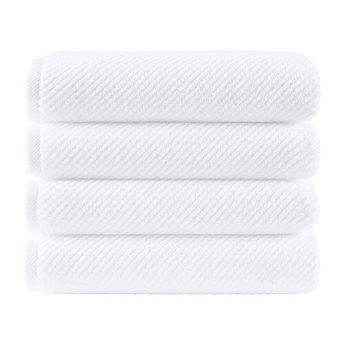 Madison Park Diagonal Ribbed 500gsm Cotton Zero Twist 4-pc. Bath Towel Set In White
