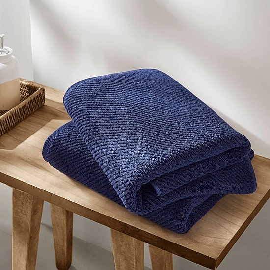 Madison Park Diagonal Ribbed 500gsm Cotton Zero Twist 4-pc. Bath Towel Set