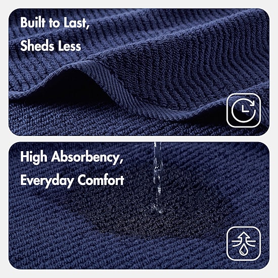 Madison Park Diagonal Ribbed 500gsm Cotton Zero Twist 4-pc. Bath Towel Set
