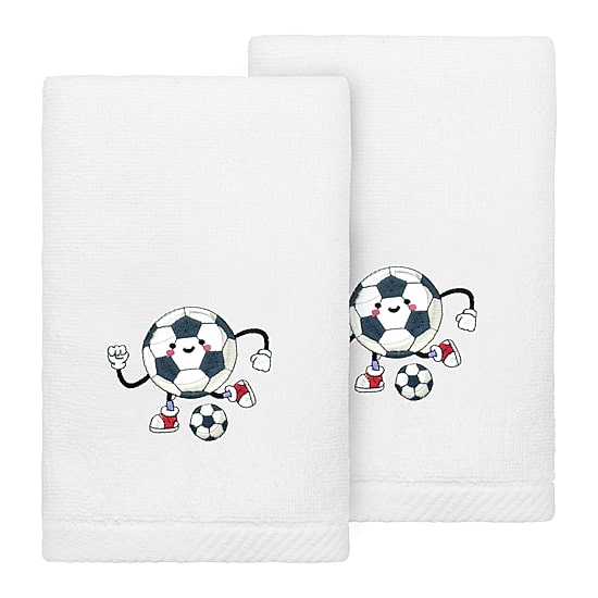 Linum Home Textiles Soccer Player 2-pc. Embellished Hand Towel