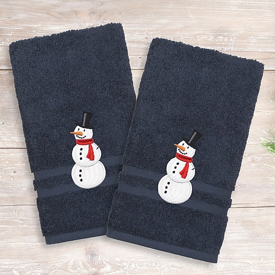 Linum Home Textiles Snowman 2-pc. Embellished Hand Towel