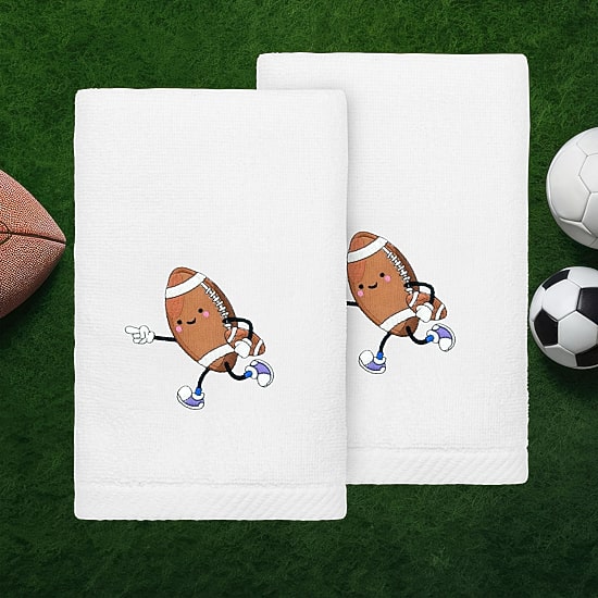 Linum Home Textiles Football Player 2-pc. Embellished Hand Towel
