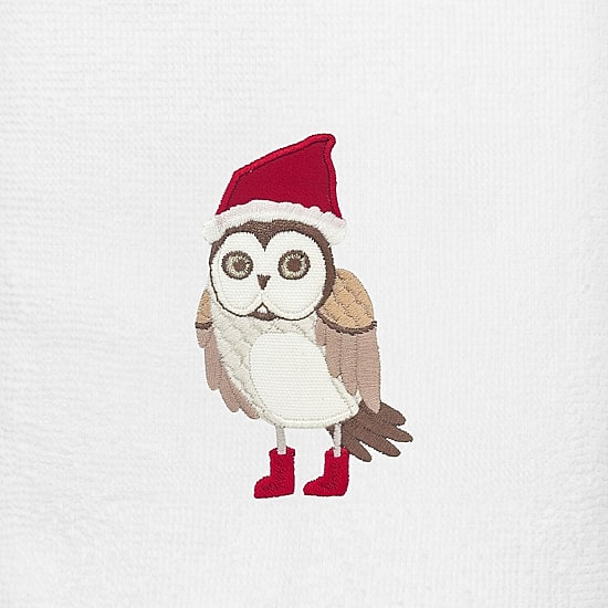 Linum Home Textiles Christmas Baby Owl 2-pc. Embellished Hand Towel