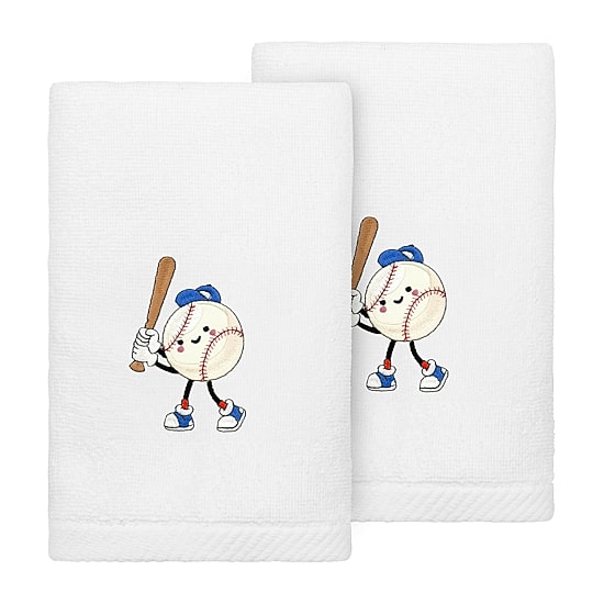Linum Home Textiles Baseball Player 2-pc. Embellished Hand Towel
