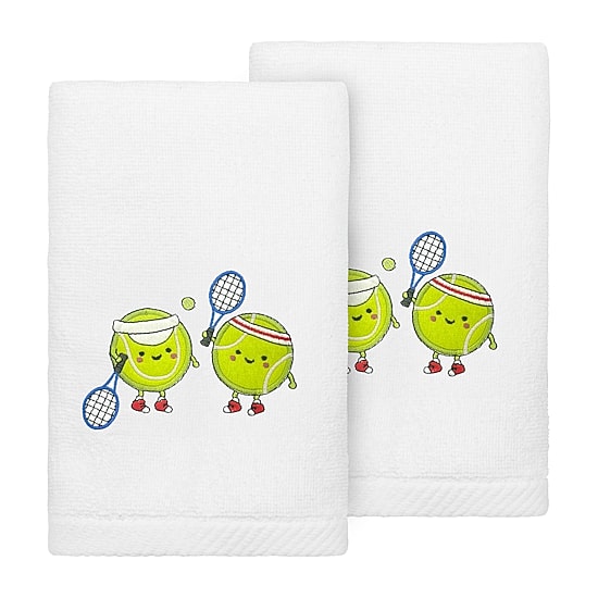 Linum Home Textiles Tennis Players 2-pc. Embellished Hand Towel