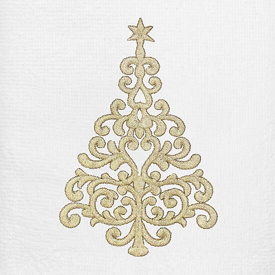 Linum Home Textiles Christmas Gold Tree 2-pc. Embellished Hand Towel