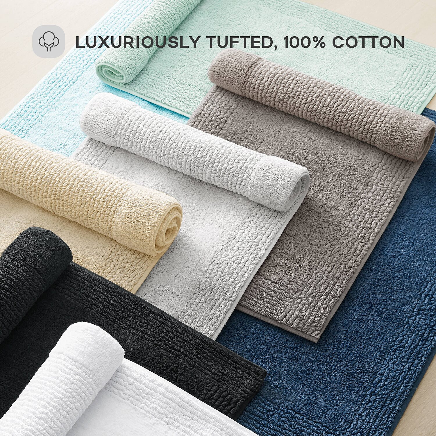 Madison Park Signature Splendor 100% Cotton Tufted 3000 Gsm Reversible Bath Rug