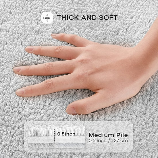 Madison Park Signature Splendor 100% Cotton Tufted 3000 Gsm Reversible Bath Rug