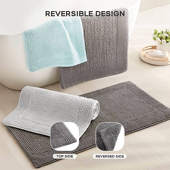 Madison Park Signature Splendor 100% Cotton Tufted 3000 Gsm Reversible Bath Rug
