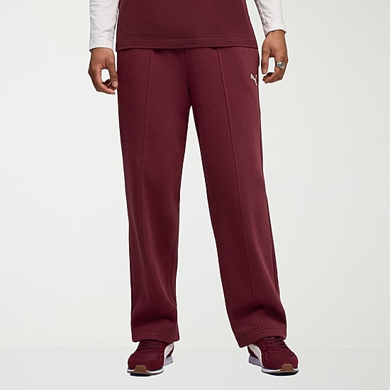 PUMA Mens Drawstring Waist Wide Leg Relaxed Fit Fleece Sweatpant