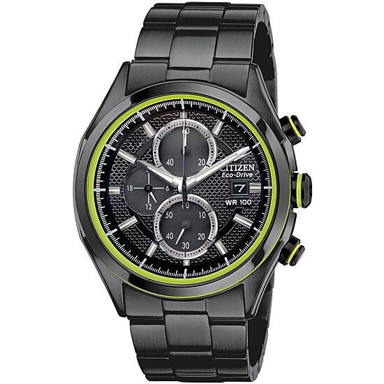 Drive from Citizen Mens Chronograph Black Stainless Steel Bracelet Watch Ca0435-51e