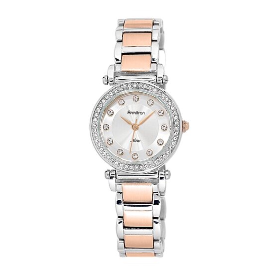Armitron® Now® Womens Crystal-Accent Rose-Tone Bracelet Watch