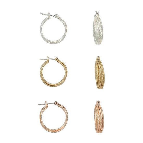 Mixit Womens Hypoallergenic 3 Pair Earring Set
