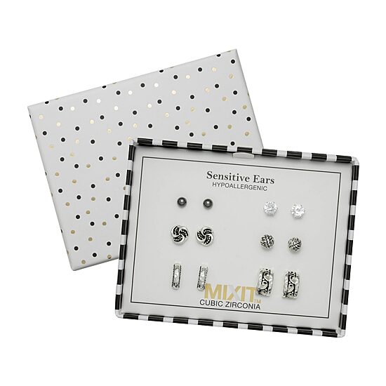 Mixit Womens Hypoallergenic 6 Pair Earring Set
