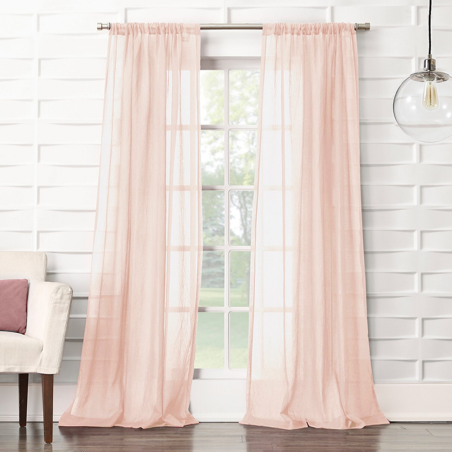 Lichtenberg Lola Rod Pocket Sheer Single Curtain Panel