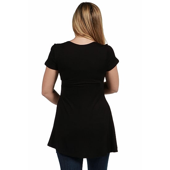 24/7 Comfort Apparel Cap Sleeve Soft Flare Hem Tunic Top