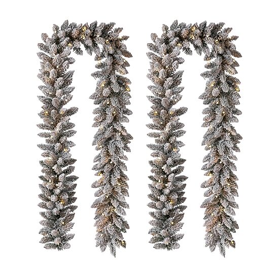 Glitzhome 2pk Pre-Lit Christmas Indoor Garland
