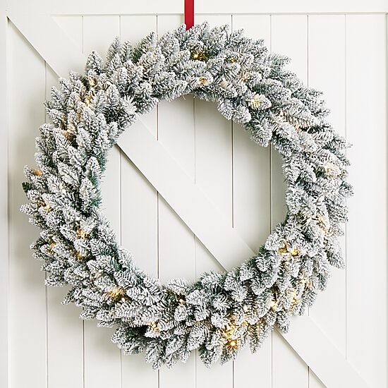 Glitzhome Oversized Snow Flocked Indoor Christmas Wreath