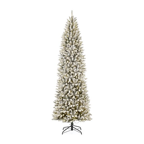 Glitzhome 9 Foot Pre-Lit Flocked Pine Christmas Tree