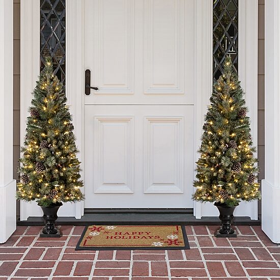 Glitzhome 5 Foot Pre-Lit Pine Christmas Tree