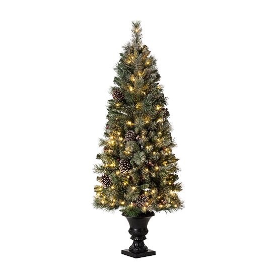 Glitzhome 5 Foot Pre-Lit Pine Christmas Tree