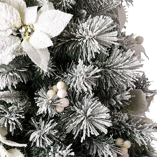 Glitzhome 5 Foot Pre-Lit Flocked Pine Christmas Tree