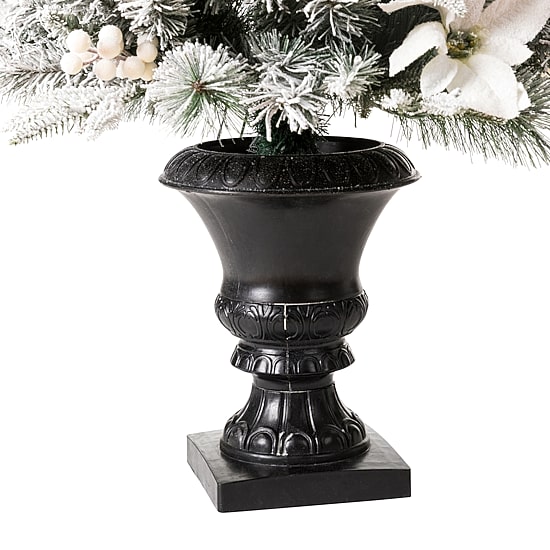 Glitzhome 5 Foot Pre-Lit Flocked Pine Christmas Tree