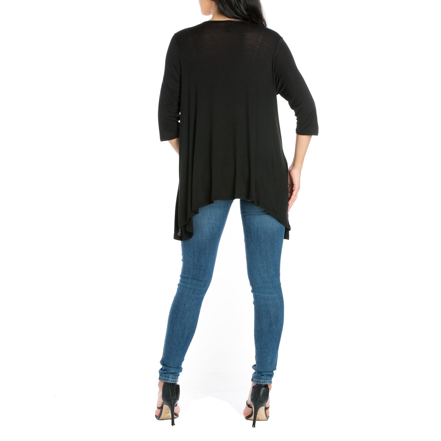 24/7 Comfort Apparel Womens Elbow Sleeve Open Cardigan
