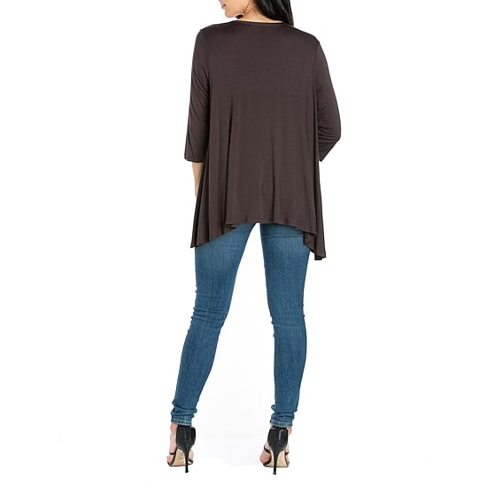 24/7 Comfort Apparel Womens Elbow Sleeve Open Cardigan