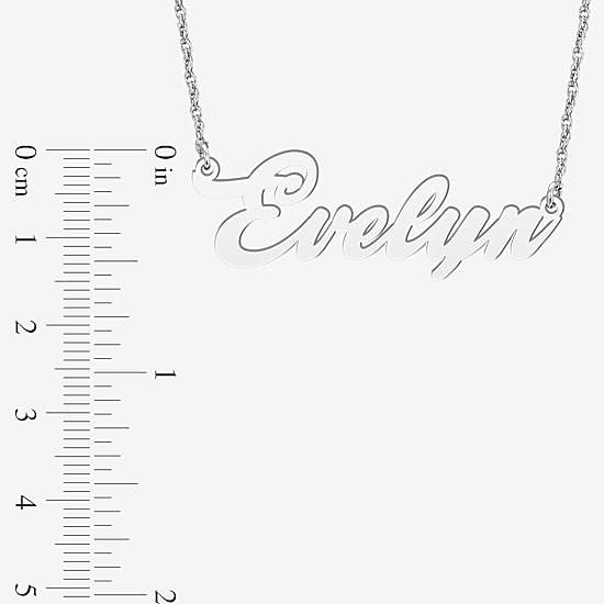 Womens Sterling Silver 18 Inch Name Necklace