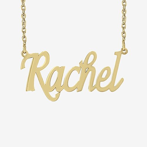 Womens 24K Gold Over Silver 18 Inch Name Necklace, One Size, Yellow