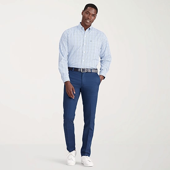 IZOD Performance Comfort Mens Long Sleeve Classic Fit Stretch Fabric Wrinkle Free Button-Down Shirt