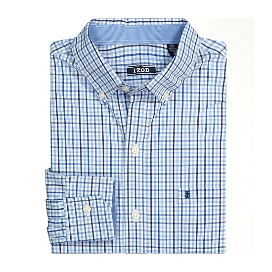 IZOD Performance Comfort Mens Long Sleeve Classic Fit Stretch Fabric Wrinkle Free Button-Down Shirt