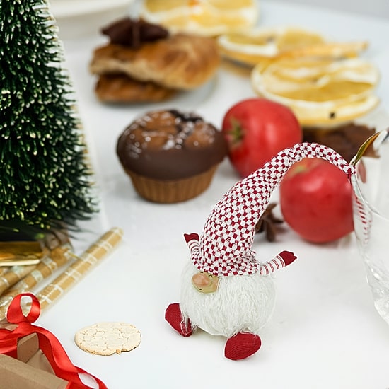 25'' Red and White Cheerful Charlie Sitting Santa Gnome Christmas Tabletop Figurine