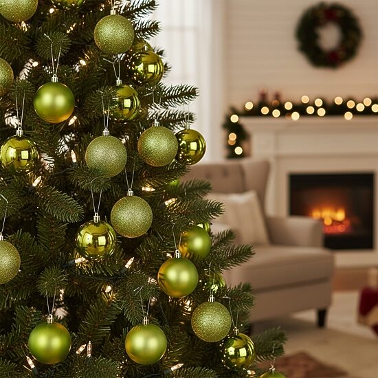 Northlight Green 4-Finish Ball 32-pc. Christmas Ornament