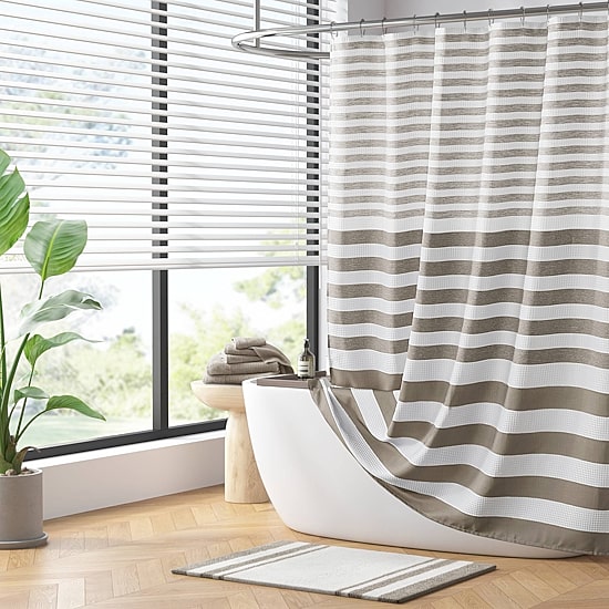 Madison Park Ariana Ombre Waffle Shower Curtain