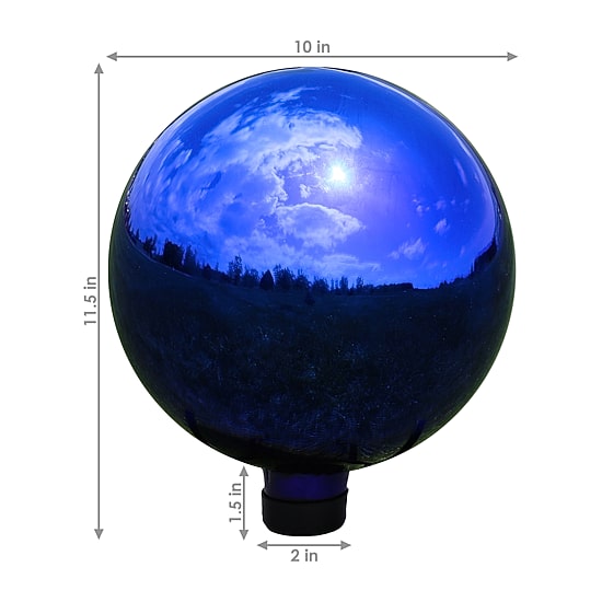 Net Health Shops Mirrored Gazing Globe - 10 Inch Glass Yard Art