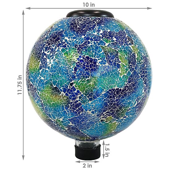 Net Health Shops Crackled Glass Gazing Ball - 10 Inch Yard Art