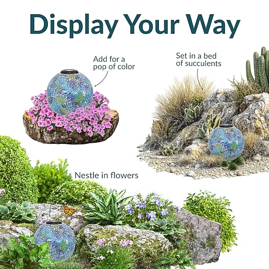 Net Health Shops Crackled Glass Gazing Ball - 10 Inch Yard Art