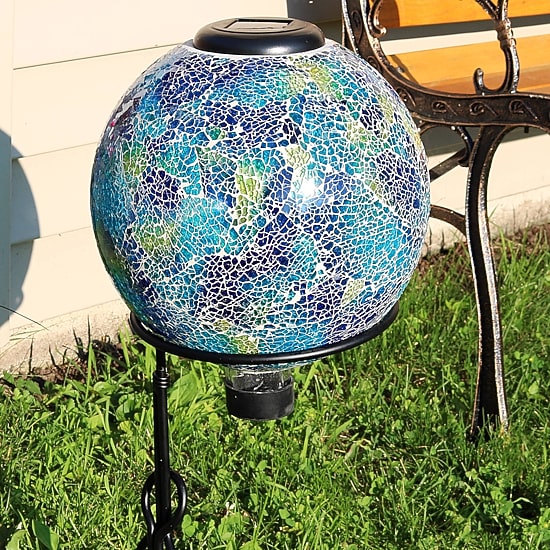 Net Health Shops Crackled Glass Gazing Ball - 10 Inch Yard Art